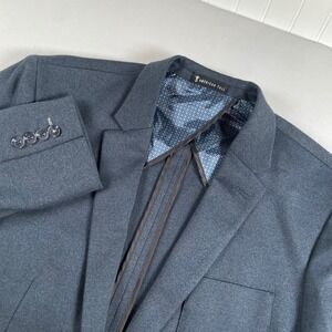 AMERICAN TALL Men's Unstructured Knit Blazer Jacket Large Tall 44L Blue Gray